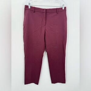 Theory Women's Treeca 2 Classic Suit‎ Burgundy Trouser Pants Size 12